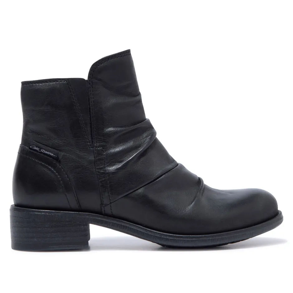 Felice Black Leather Ankle Boots<Carl Scarpa Store