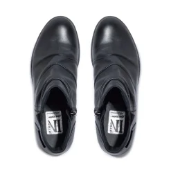 Felice Black Leather Ankle Boots<Carl Scarpa Store