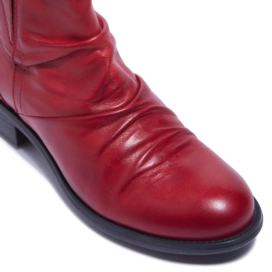 Felice Red Leather Ankle Boots<Carl Scarpa Online