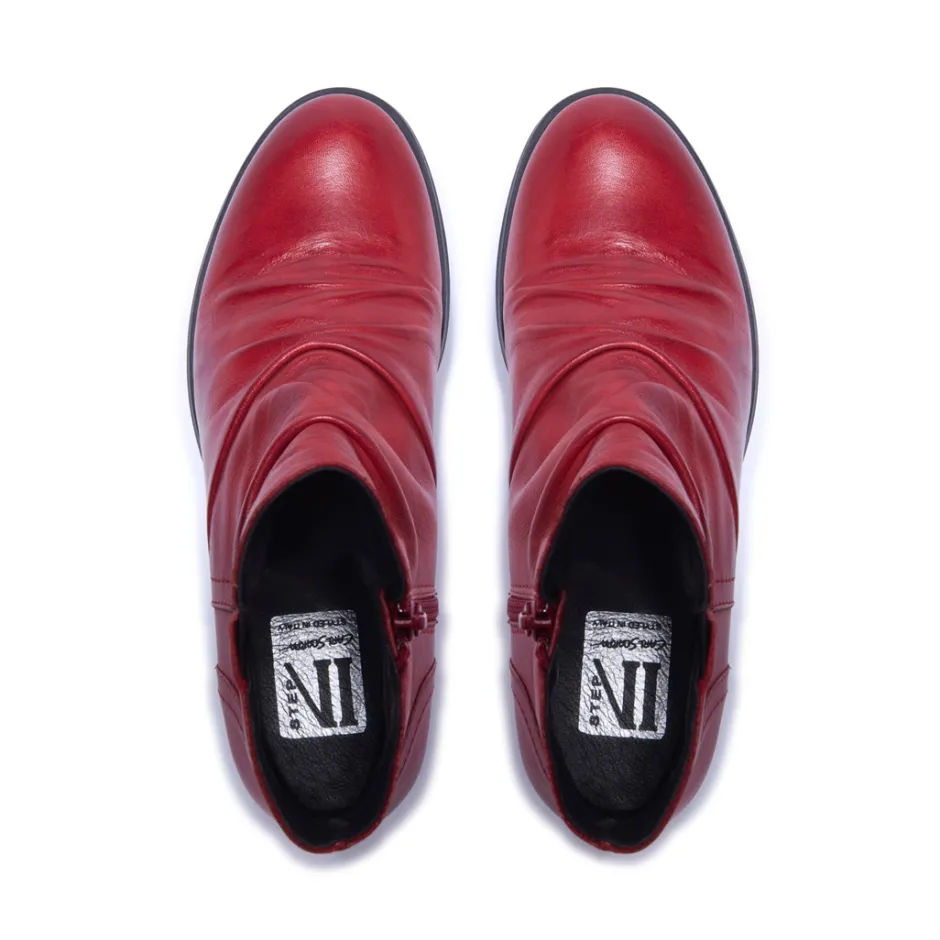 Felice Red Leather Ankle Boots<Carl Scarpa Online