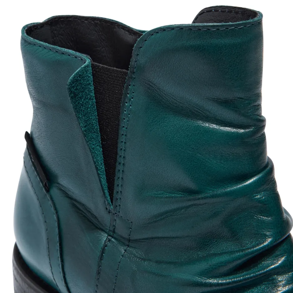 Felice Teal Leather Ankle Boots<Carl Scarpa New