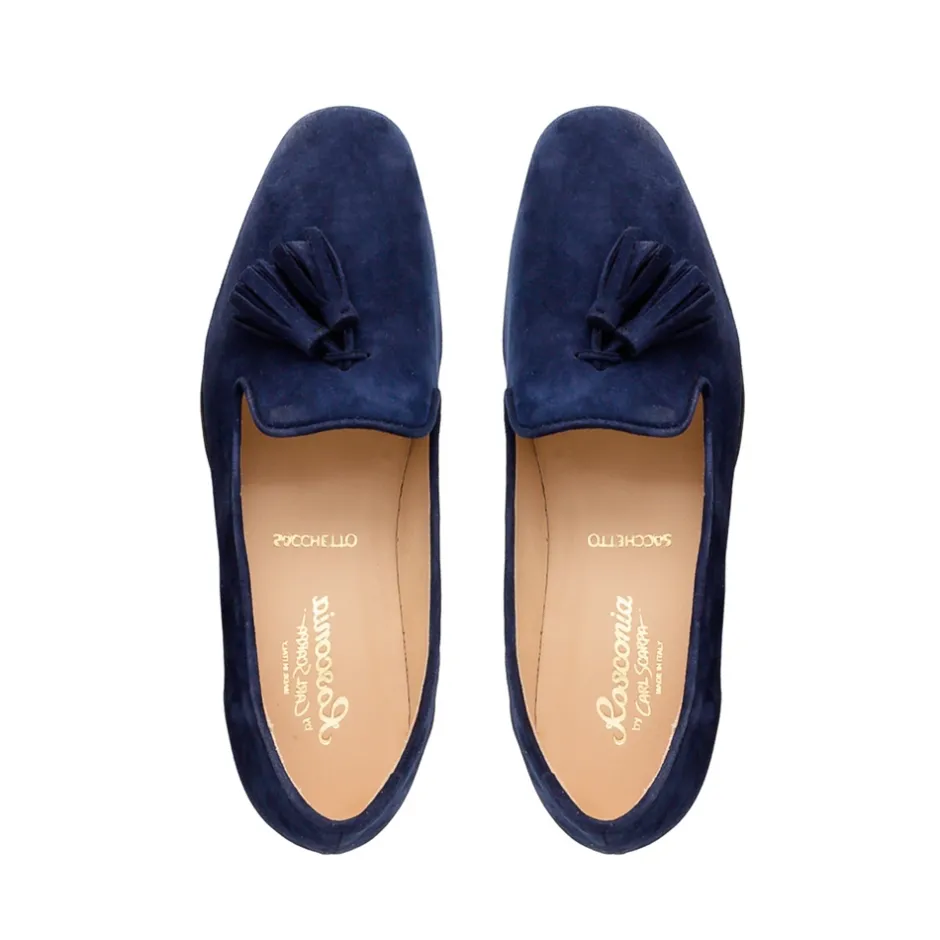 Fiadh Navy Suede Loafers<Carl Scarpa Shop
