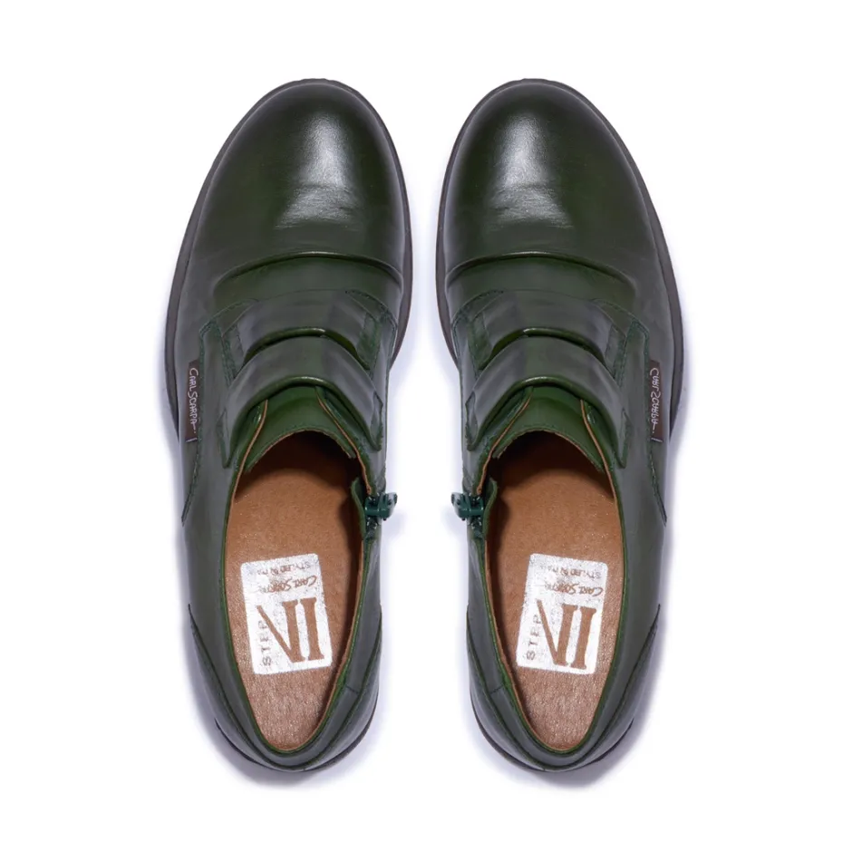 Gabbi Green Leather Loafers<Carl Scarpa New