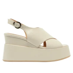 Glorioso Off White Leather Wedge Platform Sandals<Carl Scarpa Discount