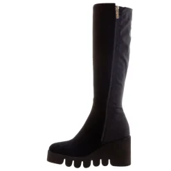 Hail Black Leather Wavesole Knee High Boots<Carl Scarpa New