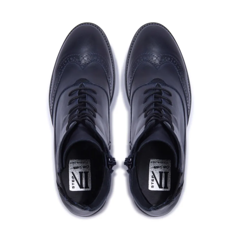 Isla Navy Leather Ankle Boots<Carl Scarpa Discount