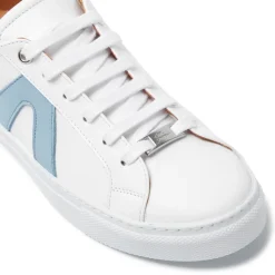 Jessi White Blue Leather Trainers<Carl Scarpa Cheap