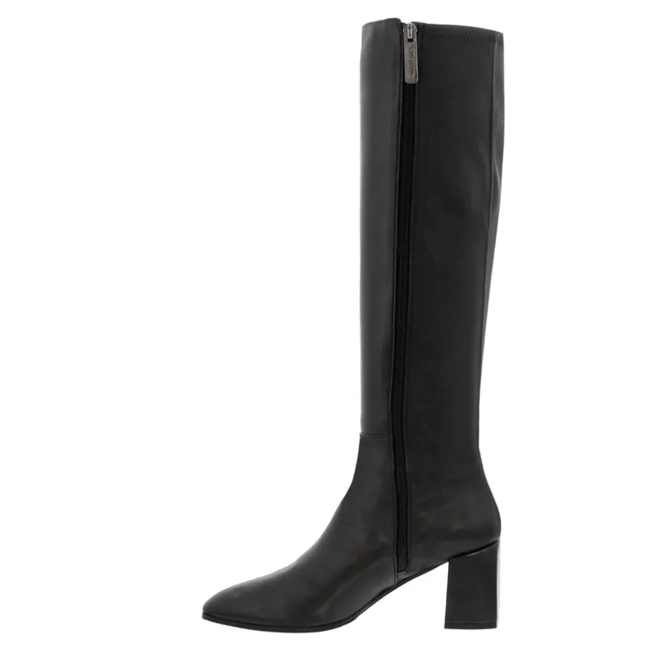 Jilly Black Italian Leather Knee High Boots<Carl Scarpa Store