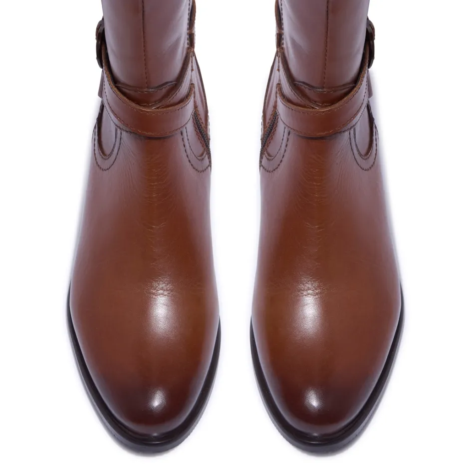 Joline Tan Leather Boots<Carl Scarpa Best Sale
