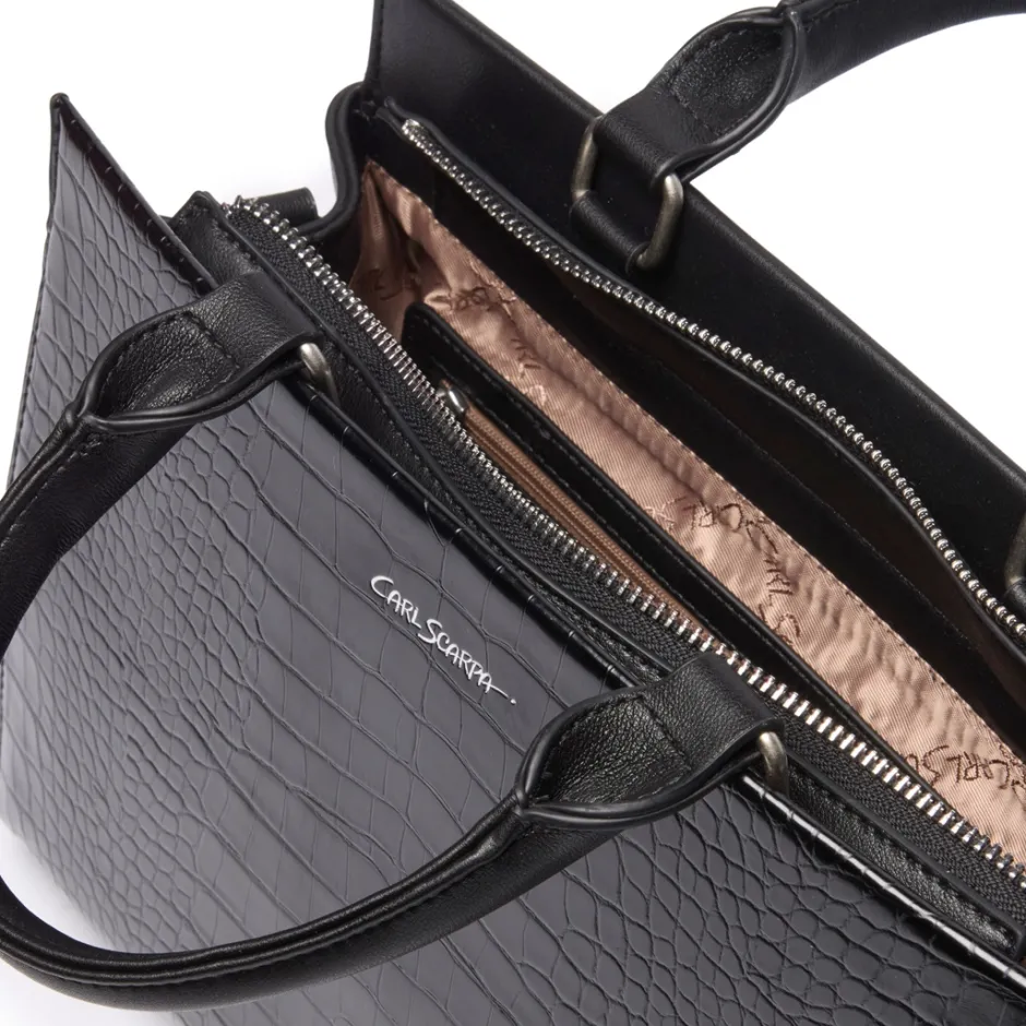 Kleo Black Croc Handbag<Carl Scarpa Clearance