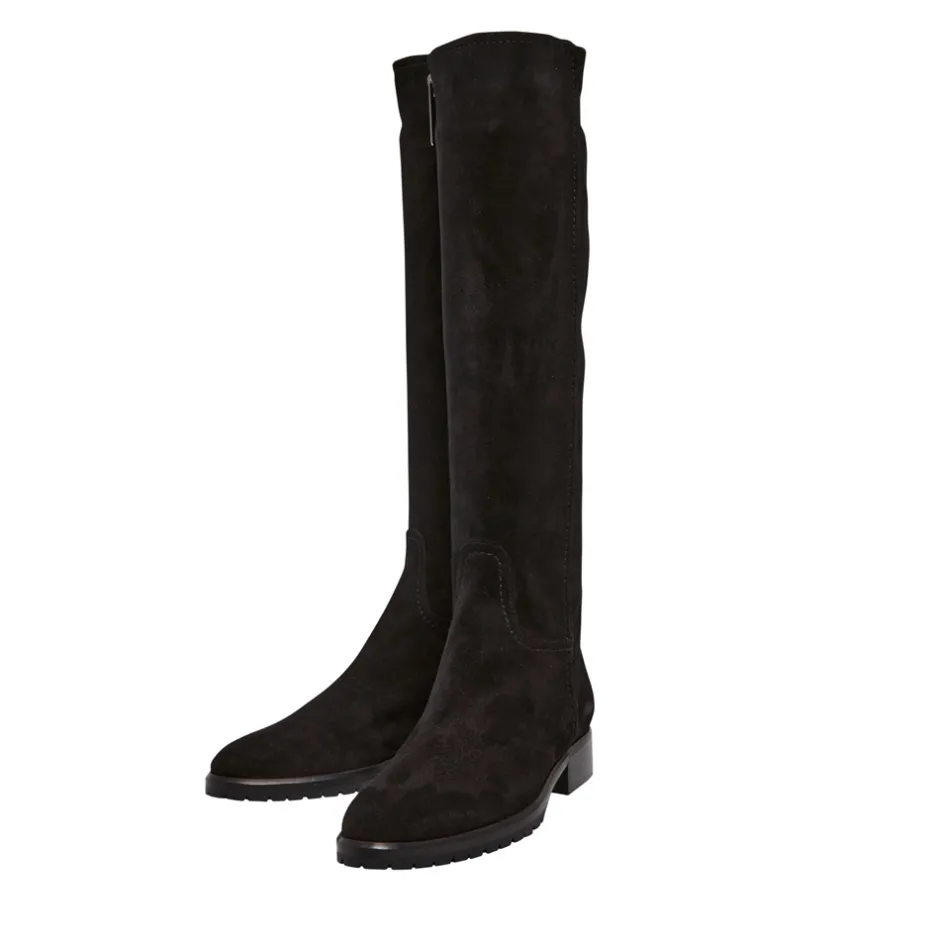 Lara Black Suede Knee-High Boots<Carl Scarpa New
