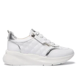 Lestina White Silver Leather Leisure<Carl Scarpa Hot
