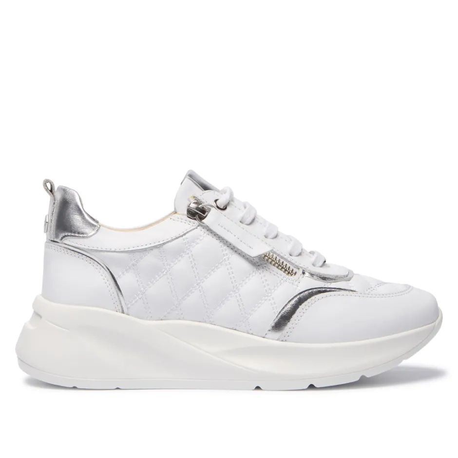 Lestina White Silver Leather Leisure<Carl Scarpa Hot