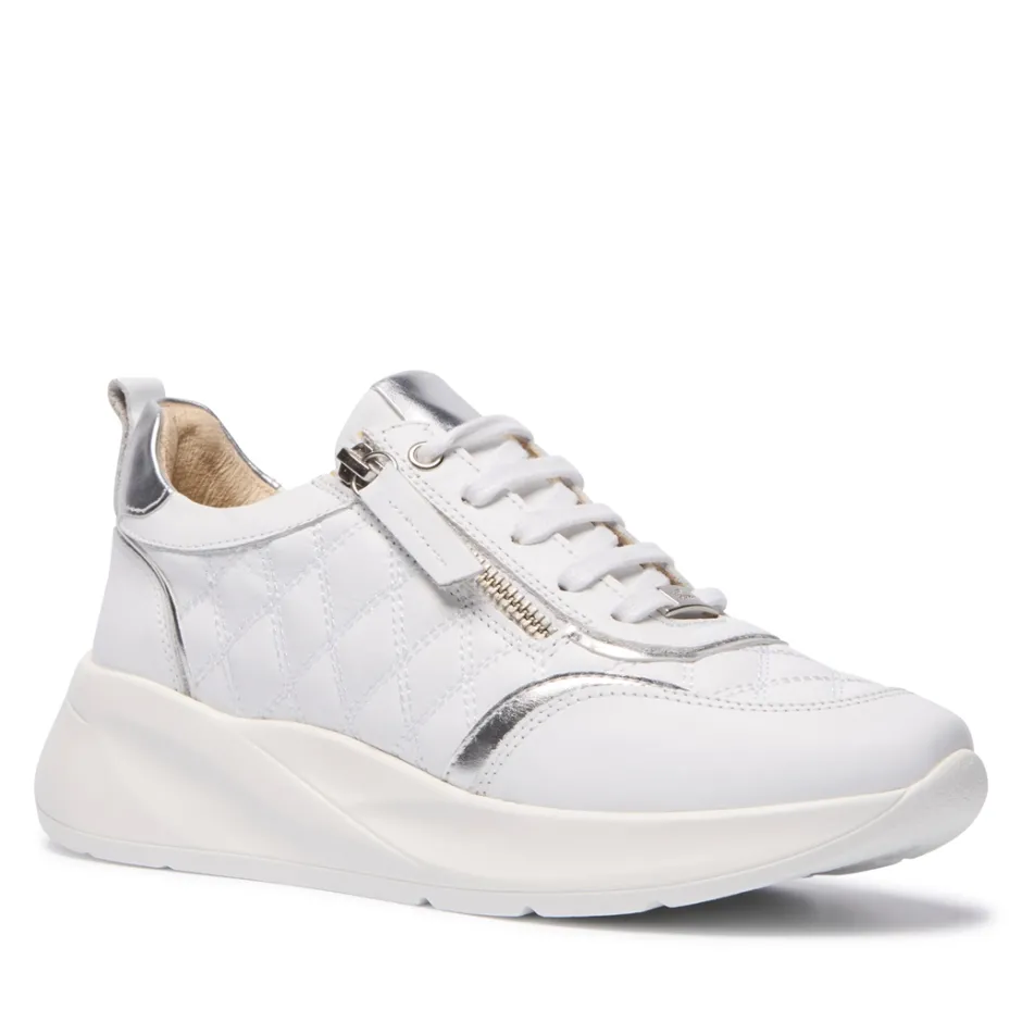Lestina White Silver Leather Leisure<Carl Scarpa Hot