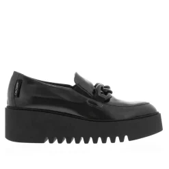Lizi Black Leather Chain Wedge Loafers<Carl Scarpa New
