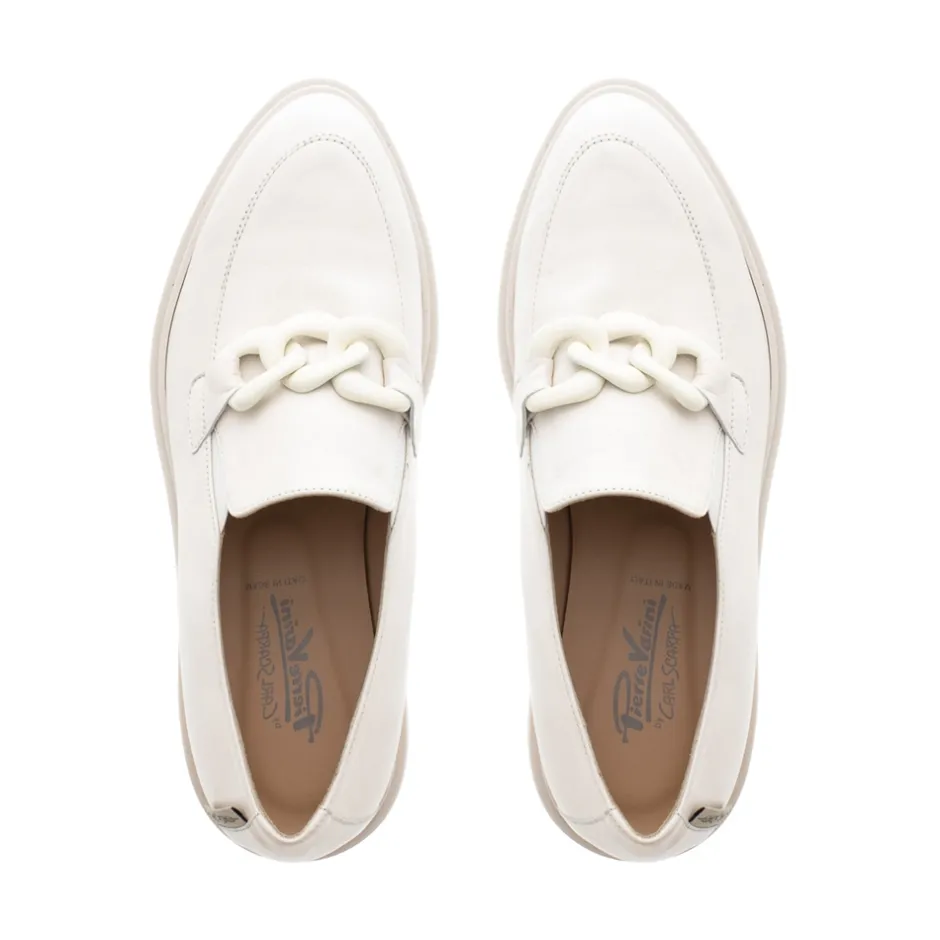 Lizi Italian Off White Chain Wedge Loafers<Carl Scarpa Best Sale