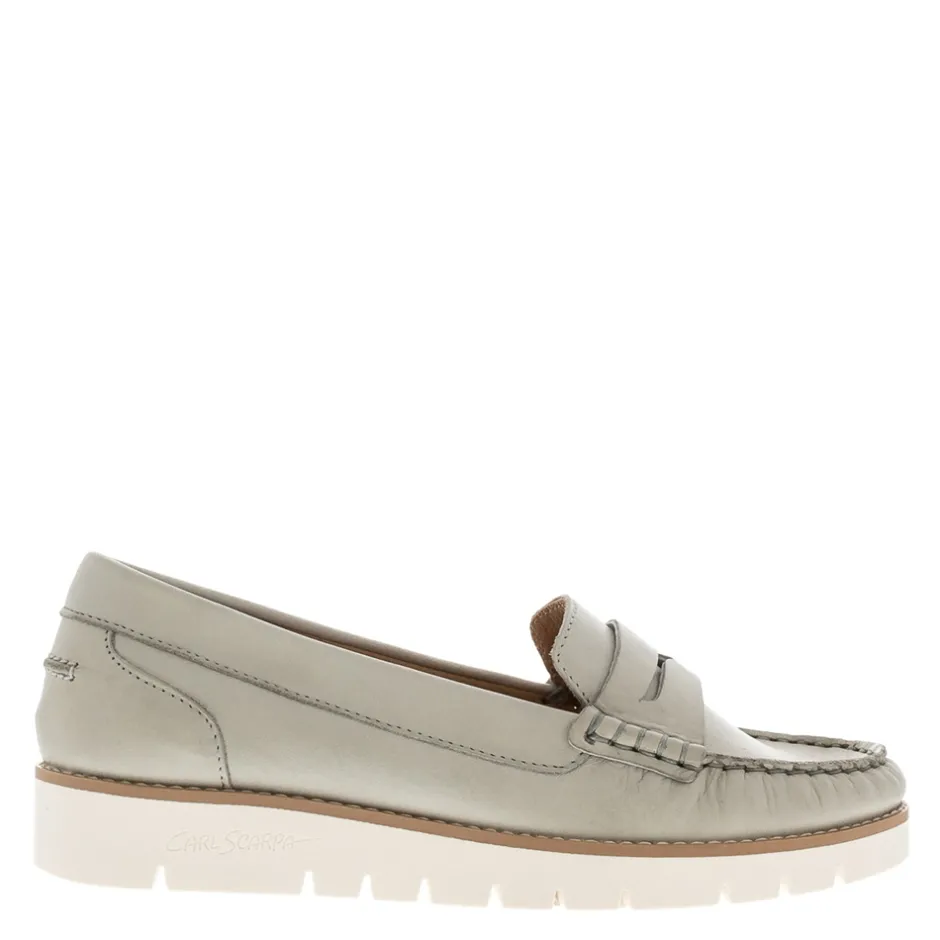 Lucentia Grey Leather Wedge Loafers<Carl Scarpa Best Sale