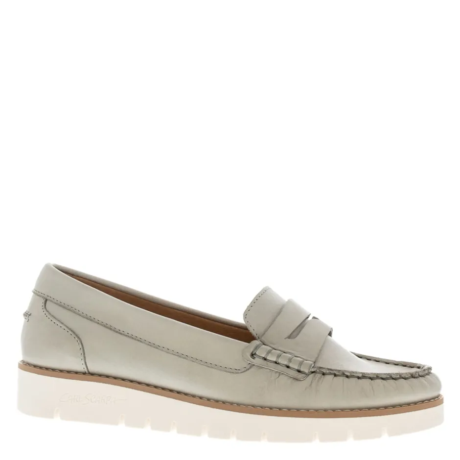 Lucentia Grey Leather Wedge Loafers<Carl Scarpa Best Sale