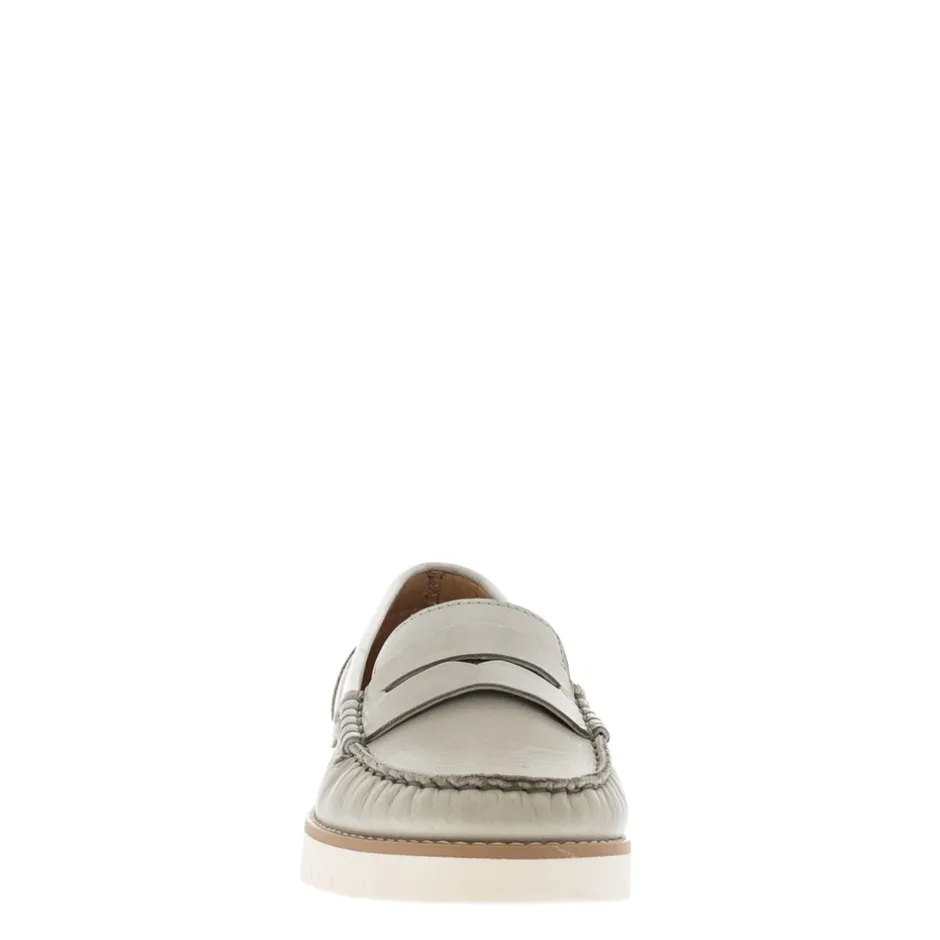 Lucentia Grey Leather Wedge Loafers<Carl Scarpa Best Sale