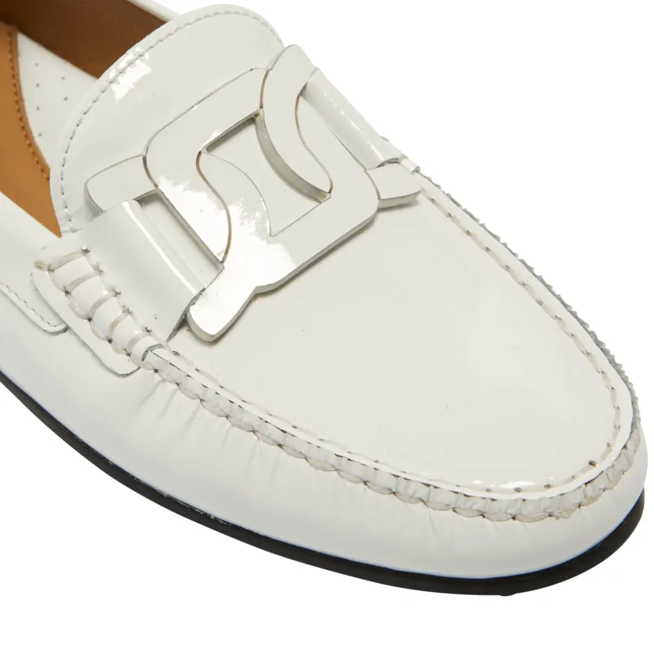 Martedi White Patent Leather Driving Loafers<Carl Scarpa Store