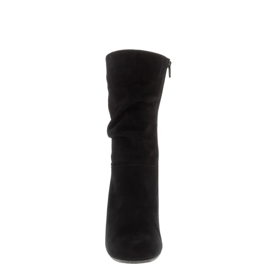 Mathilde Black Suede Ruched Ankle Boots<Carl Scarpa Flash Sale