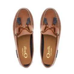 Matteo Tan Leather Deck Shoes<Carl Scarpa Store