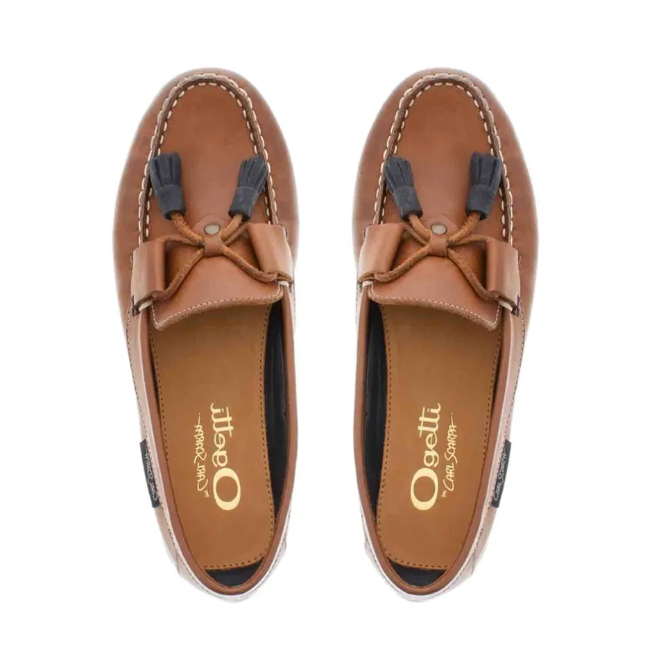 Matteo Tan Leather Deck Shoes<Carl Scarpa Store