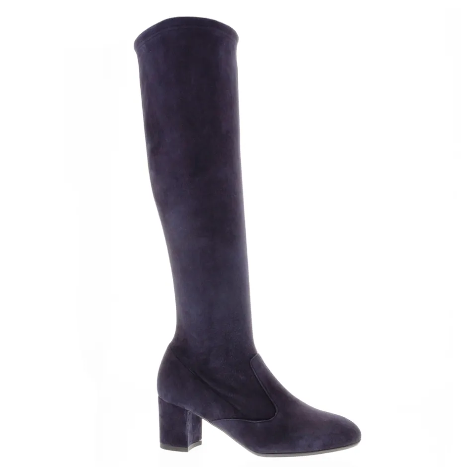 Mimosa Navy Italian Suede Knee High Boots<Carl Scarpa Discount