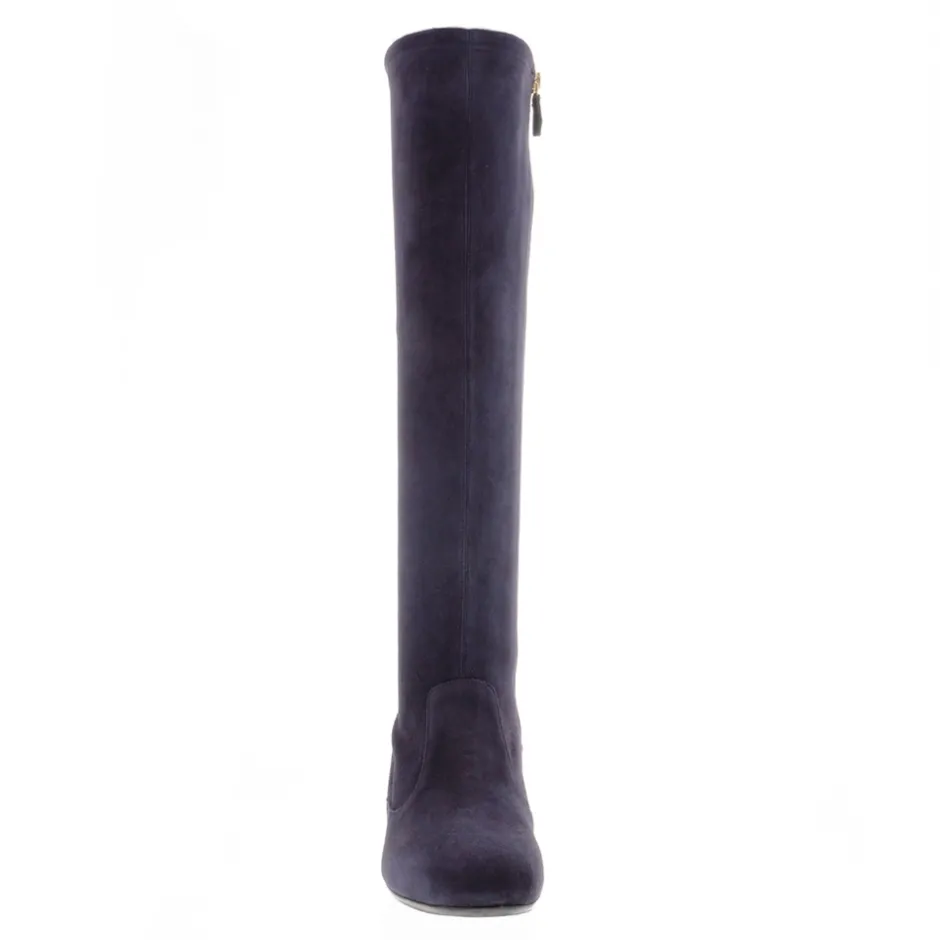 Mimosa Navy Italian Suede Knee High Boots<Carl Scarpa Discount