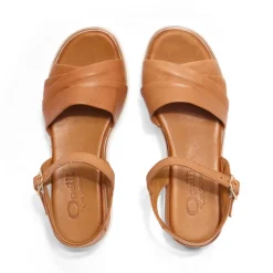 Myriad Tan Leather Wedge Sandals<Carl Scarpa Shop