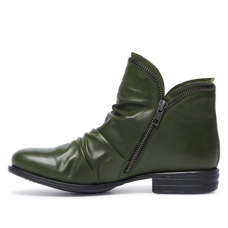 Natalia Green Leather Ankle Boots<Carl Scarpa Sale