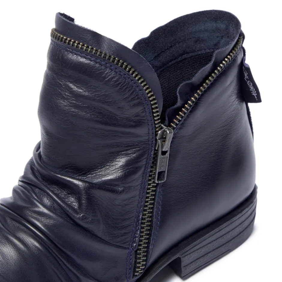 Natalia Navy Leather Ankle Boots<Carl Scarpa Fashion