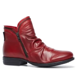 Natalia Red Leather Ankle Boots<Carl Scarpa Cheap
