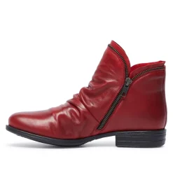 Natalia Red Leather Ankle Boots<Carl Scarpa Cheap
