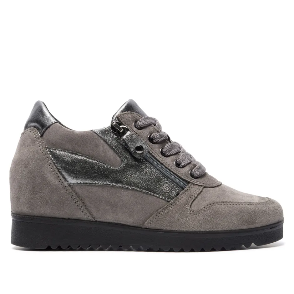Nemoli Grey Leather Trainers<Carl Scarpa Fashion