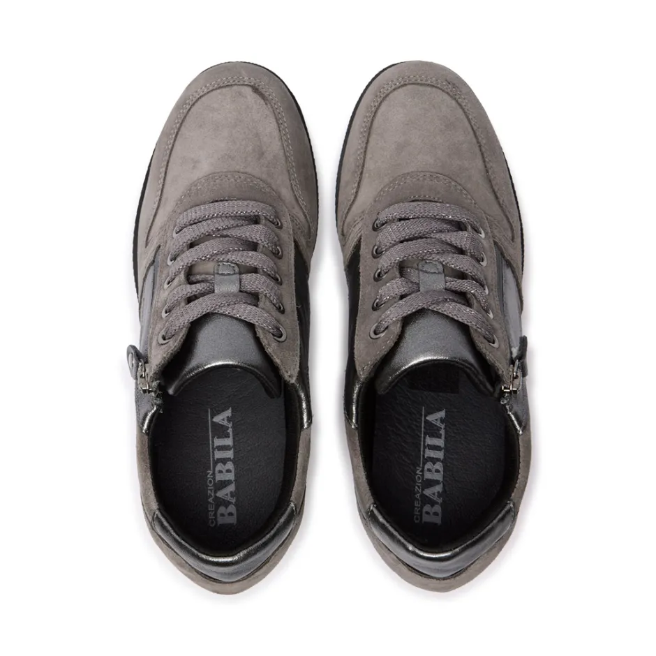Nemoli Grey Leather Trainers<Carl Scarpa Fashion