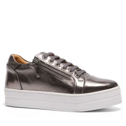 Norina Silver Leather Platform Trainers<Carl Scarpa Fashion