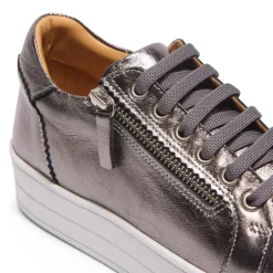 Norina Silver Leather Platform Trainers<Carl Scarpa Fashion