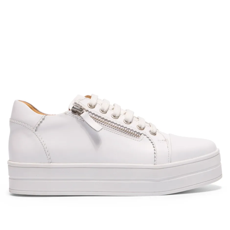 Norina White Leather Platform Trainers<Carl Scarpa Cheap