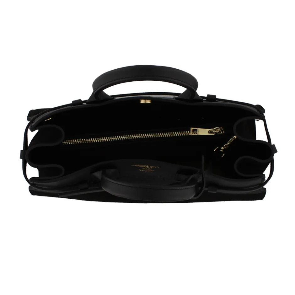 Obarini Black Italian Suede Box Bag<Carl Scarpa Shop