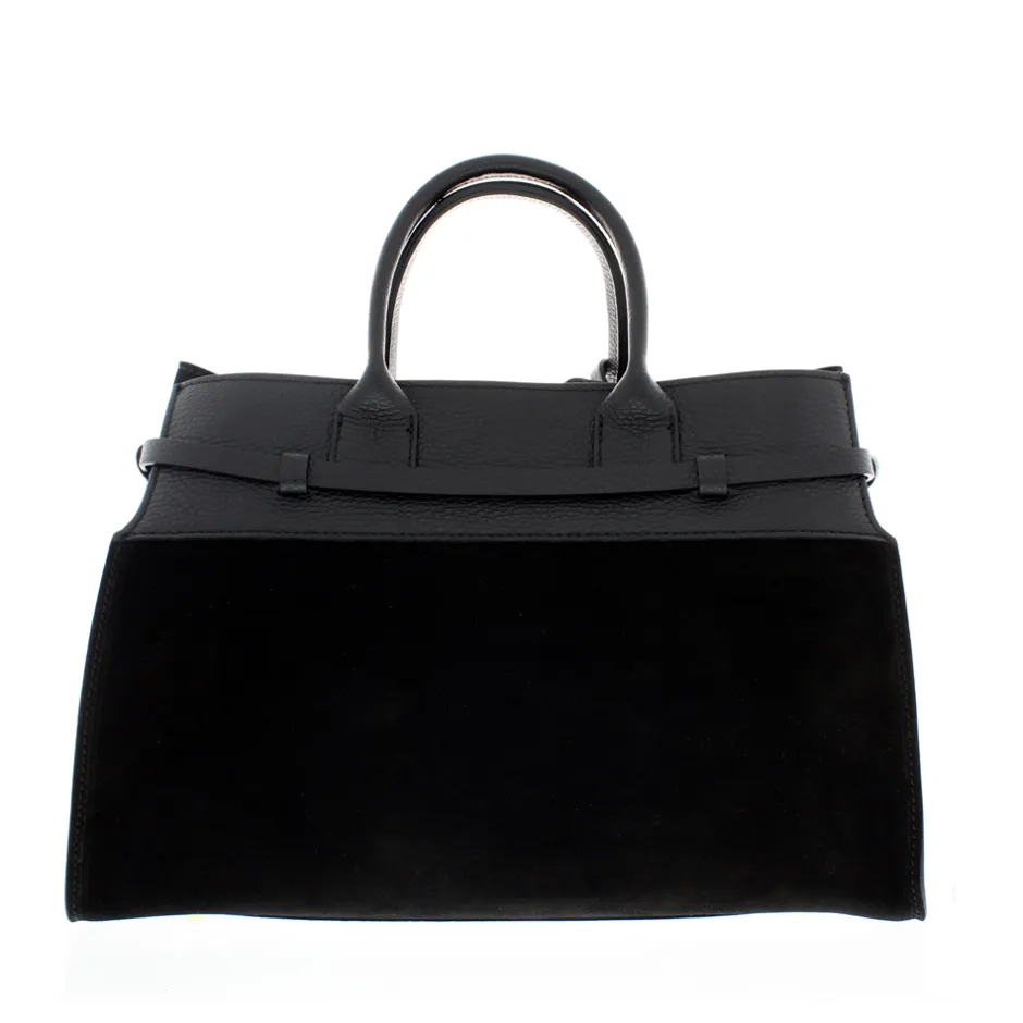 Obarini Black Italian Suede Box Bag<Carl Scarpa Shop