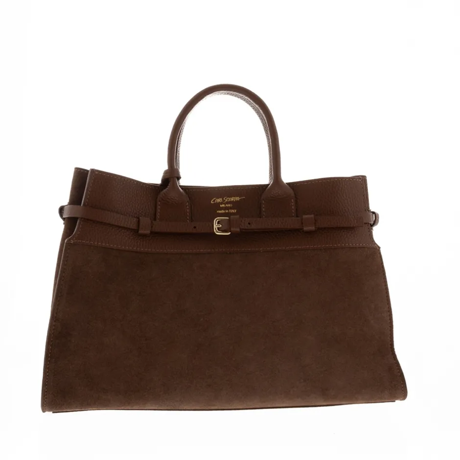 Obarini Tan Italian Suede Box Bag<Carl Scarpa Discount