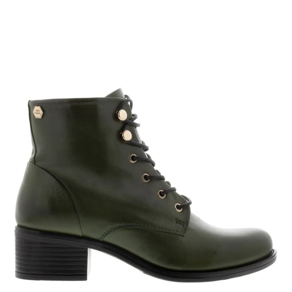 Ocean Green Leather Lace Up Ankle Boots<Carl Scarpa Fashion