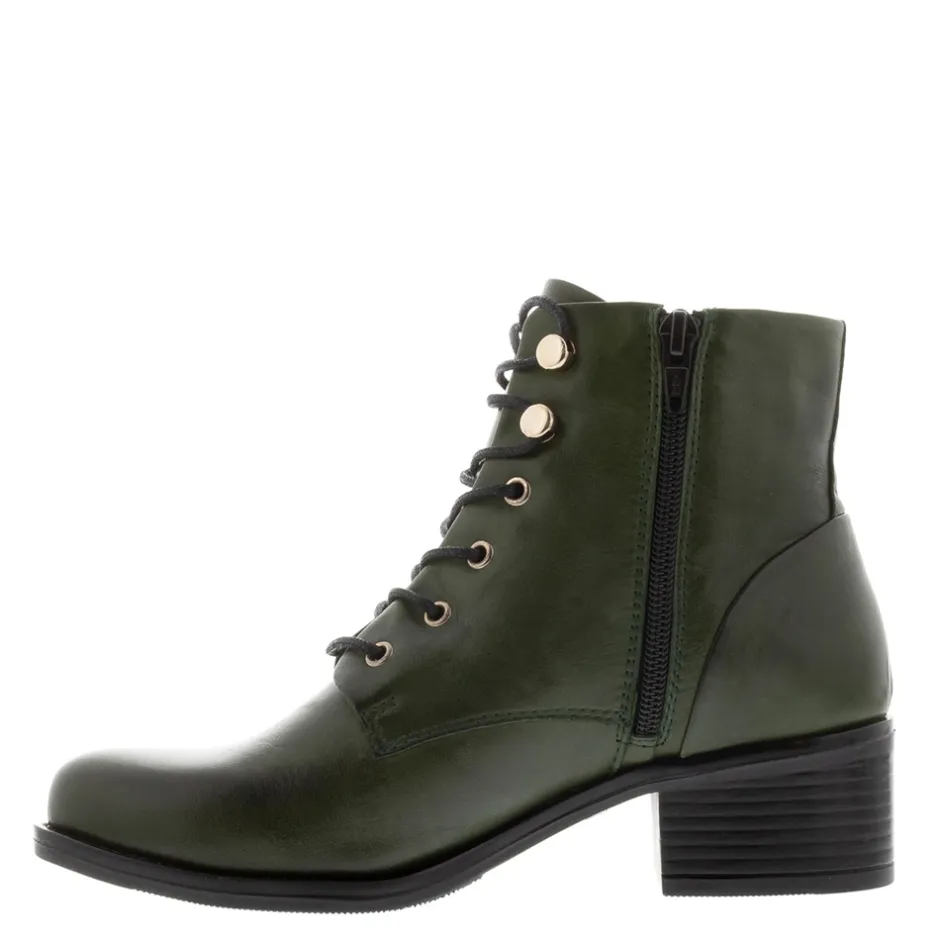 Ocean Green Leather Lace Up Ankle Boots<Carl Scarpa Fashion