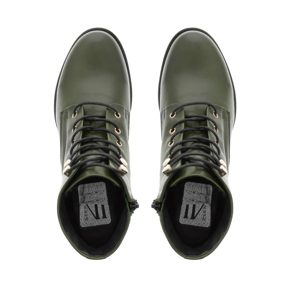 Ocean Green Leather Lace Up Ankle Boots<Carl Scarpa Fashion