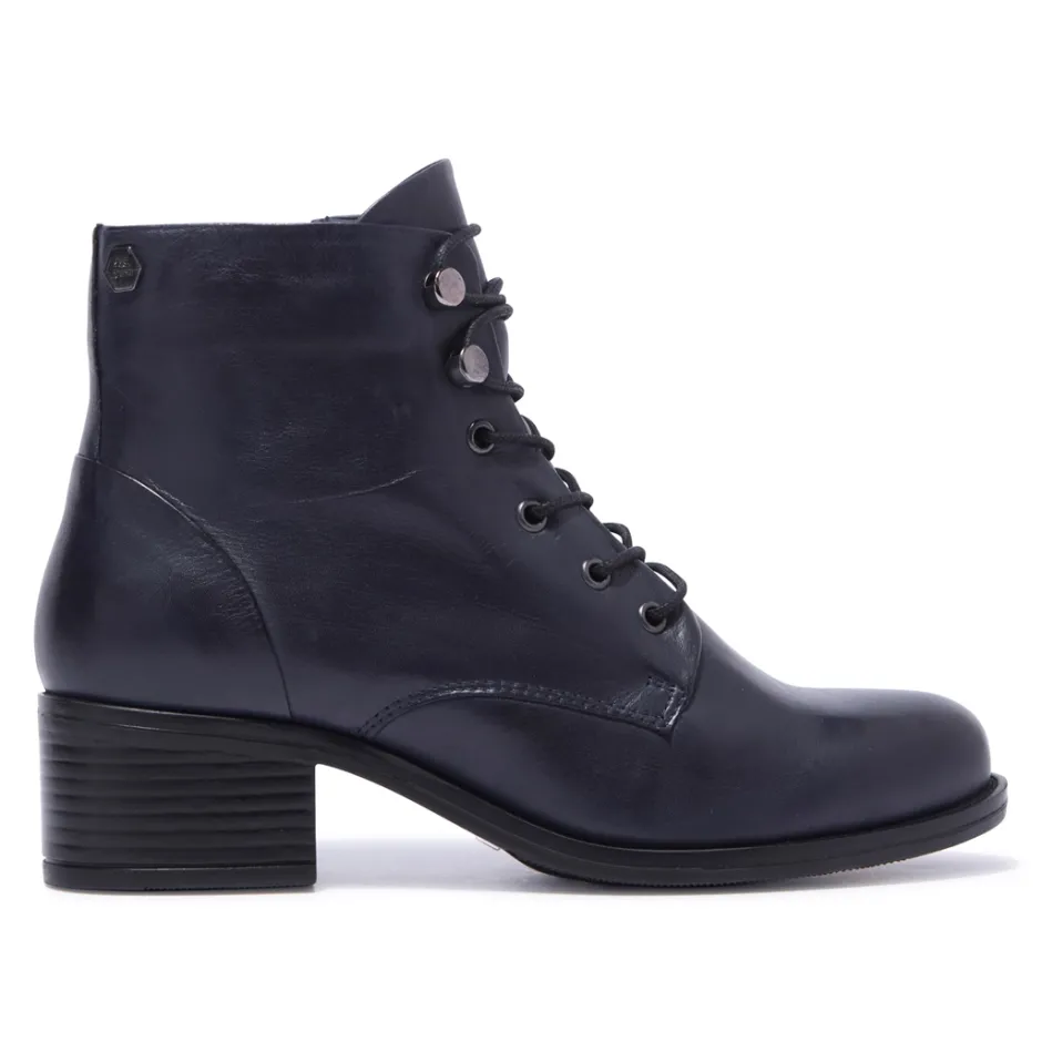 Ocean Navy Leather Ankle Boots<Carl Scarpa Cheap
