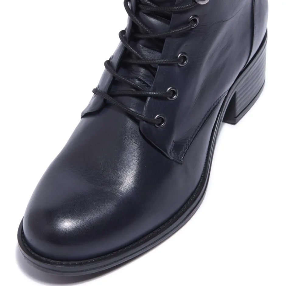 Ocean Navy Leather Ankle Boots<Carl Scarpa Cheap
