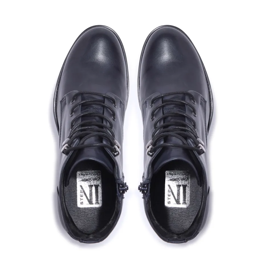 Ocean Navy Leather Ankle Boots<Carl Scarpa Cheap