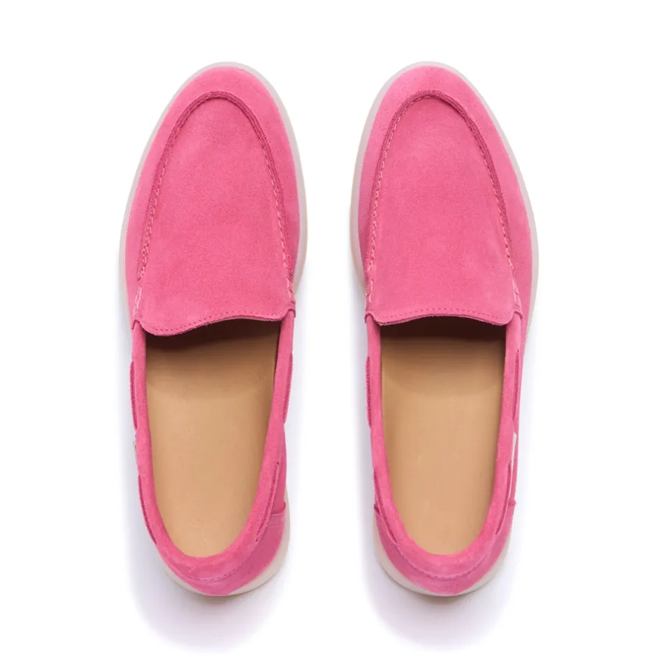 Omilie Fuchsia Suede Slip-On Loafers<Carl Scarpa Flash Sale