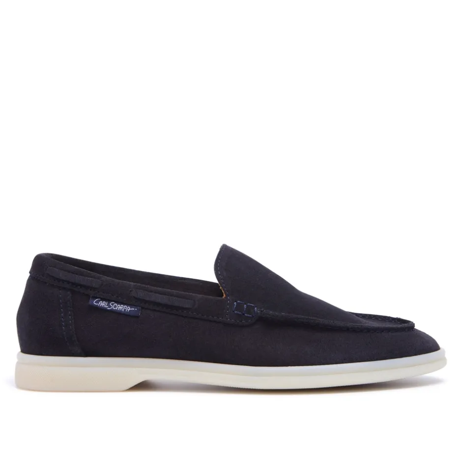 Omilie Navy Suede Slip-On Loafers<Carl Scarpa Cheap